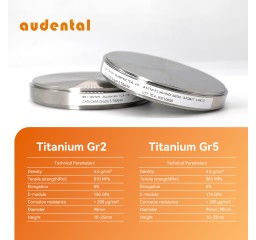 AuDental Titanium Milling Disc – Grade 2 (Pure Titanium) | Soft, Biocompatible CAD/CAM Disc